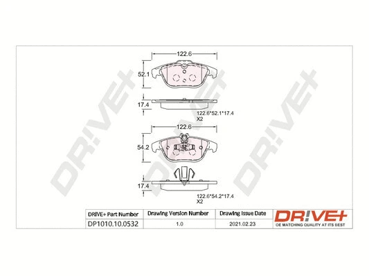 Brake Pad Set, disc brake (DP1010.10.0532)