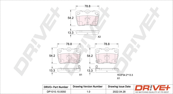 Brake Pad Set, disc brake (DP1010.10.0050)