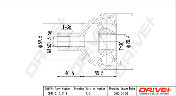 Joint Kit, drive shaft (DP2110.10.1118)