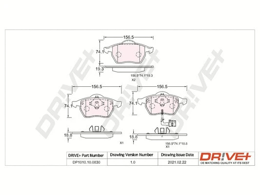 Brake Pad Set, disc brake (DP1010.10.0830)