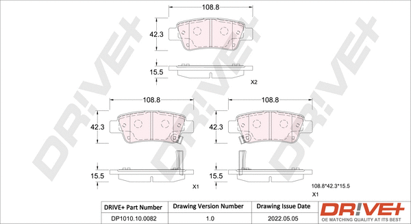 Brake Pad Set, disc brake (DP1010.10.0082)