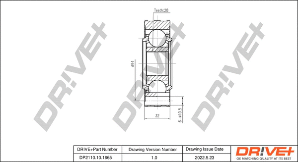 Joint Kit, drive shaft (DP2110.10.1665)