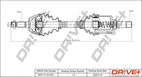 Drive Shaft (DP2110.10.0153)