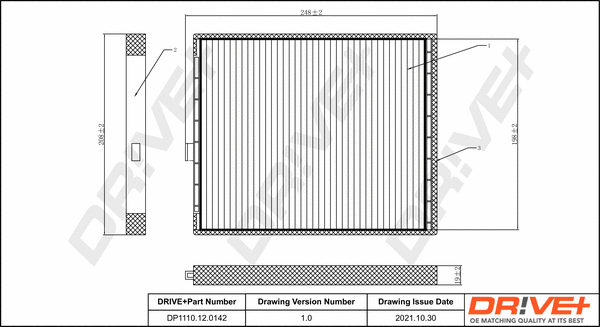 Filter, cabin air (DP1110.12.0142)