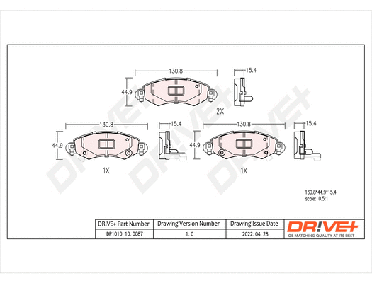 Brake Pad Set, disc brake (DP1010.10.0087)