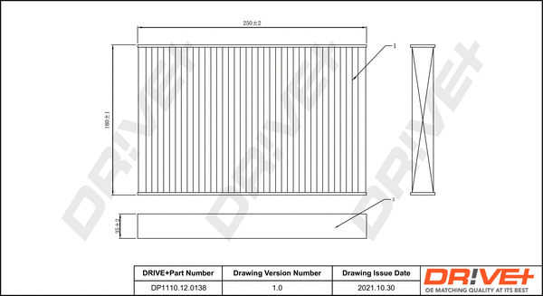 Filter, cabin air (DP1110.12.0138)