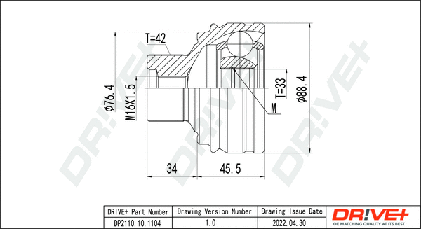 Joint Kit, drive shaft (DP2110.10.1104)