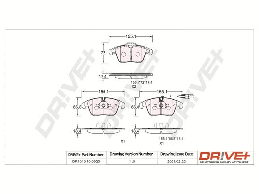 Brake Pad Set, disc brake (DP1010.10.0923)
