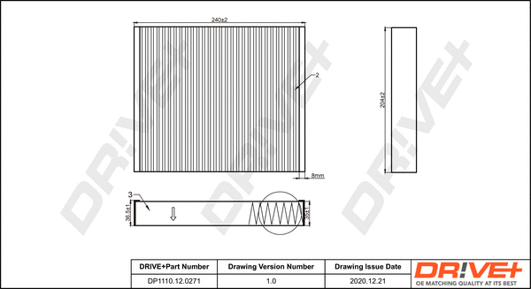 Filter, cabin air (DP1110.12.0271)