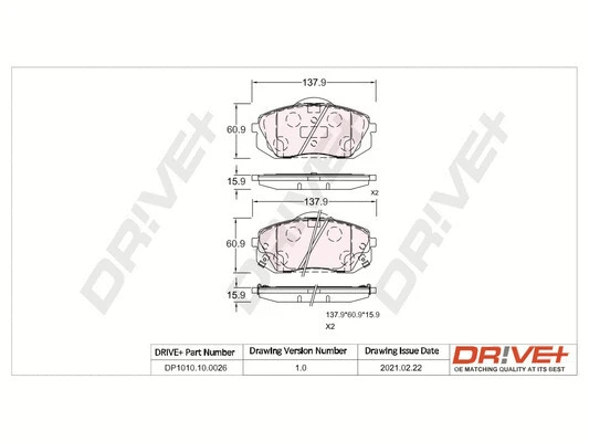 Brake Pad Set, disc brake (DP1010.10.0026)