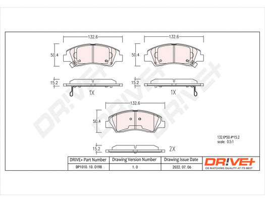 Brake Pad Set, disc brake (DP1010.10.0198)