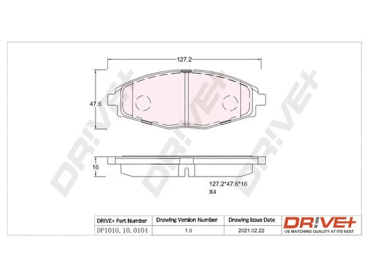 Brake Pad Set, disc brake (DP1010.10.0104)