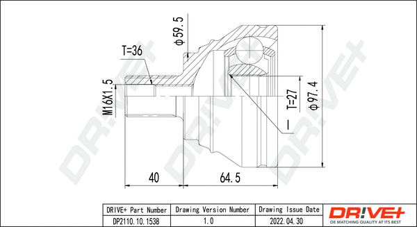 Joint Kit, drive shaft (DP2110.10.1538)