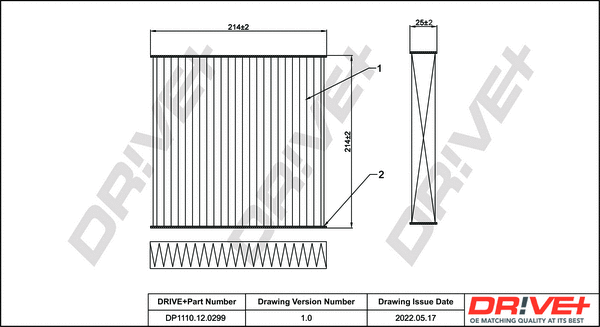 Filter, cabin air (DP1110.12.0299)
