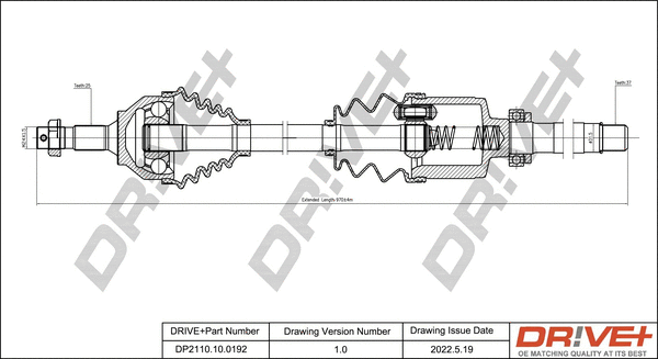 Drive Shaft (DP2110.10.0192)