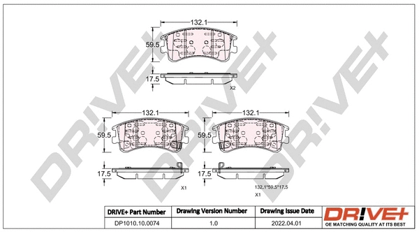 Brake Pad Set, disc brake (DP1010.10.0074)
