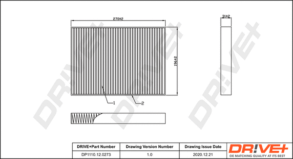 Filter, cabin air (DP1110.12.0273)