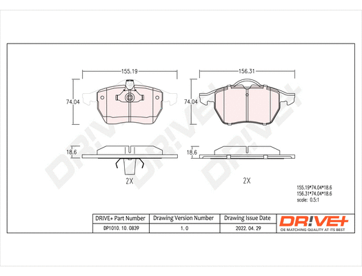 Brake Pad Set, disc brake (DP1010.10.0839)