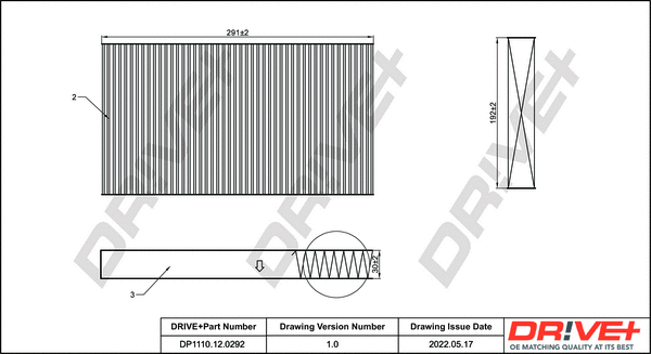 Filter, cabin air (DP1110.12.0292)