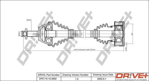 Drive Shaft (DP2110.10.0892)