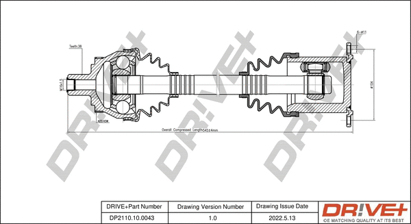 Drive Shaft (DP2110.10.0043)