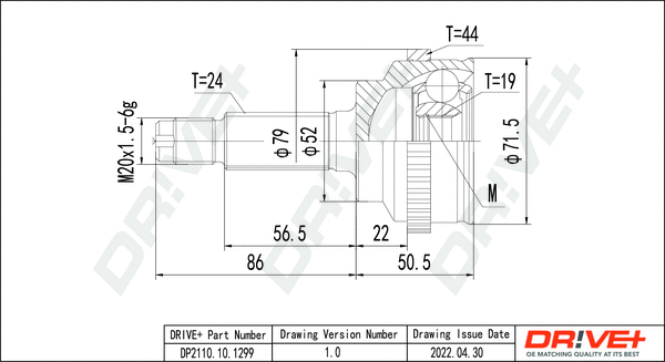Joint Kit, drive shaft (DP2110.10.1299)