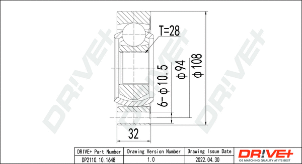 Joint Kit, drive shaft (DP2110.10.1648)
