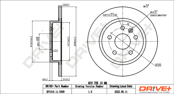 Brake Disc (DP1010.11.0309)