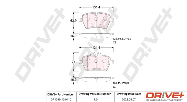 Brake Pad Set, disc brake (DP1010.10.0410)