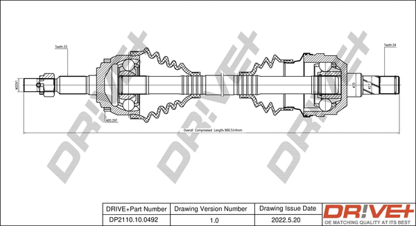 Drive Shaft (DP2110.10.0492)