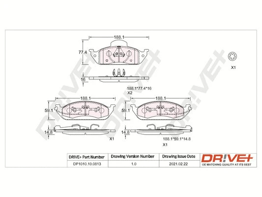 Brake Pad Set, disc brake (DP1010.10.0813)