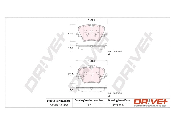 Brake Pad Set, disc brake (DP1010.10.1250)