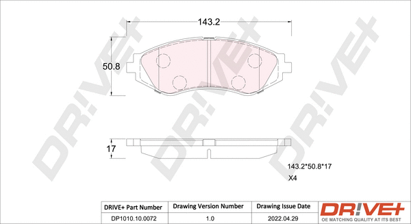 Brake Pad Set, disc brake (DP1010.10.0072)