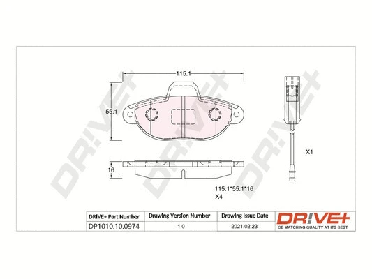 Brake Pad Set, disc brake (DP1010.10.0974)