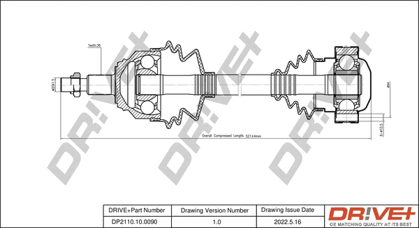 Drive Shaft (DP2110.10.0090)