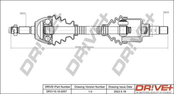 Drive Shaft (DP2110.10.0257)