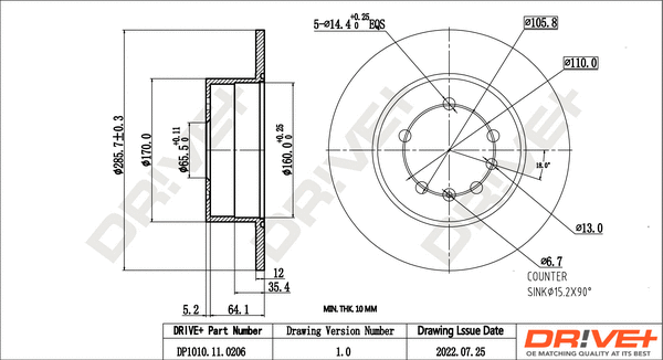 Brake Disc (DP1010.11.0206)