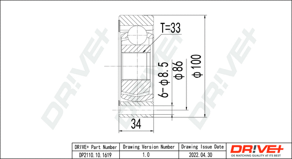 Joint Kit, drive shaft (DP2110.10.1619)