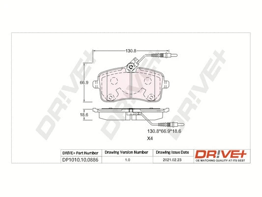 Brake Pad Set, disc brake (DP1010.10.0886)