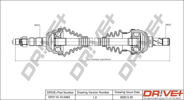 Drive Shaft (DP2110.10.0493)