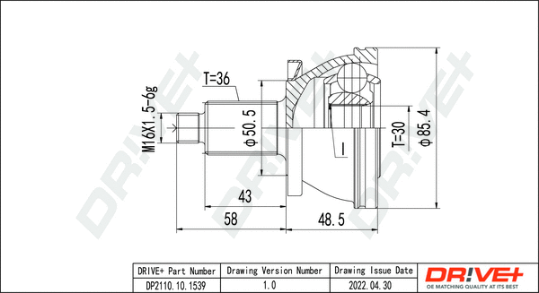 Joint Kit, drive shaft (DP2110.10.1539)