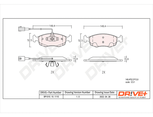 Brake Pad Set, disc brake (DP1010.10.1110)
