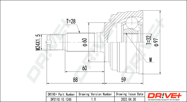 Joint Kit, drive shaft (DP2110.10.1245)