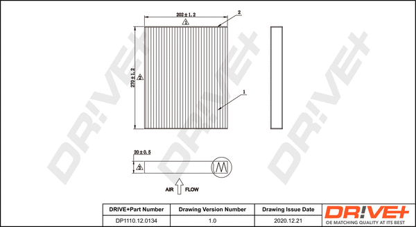 Filter, cabin air (DP1110.12.0134)