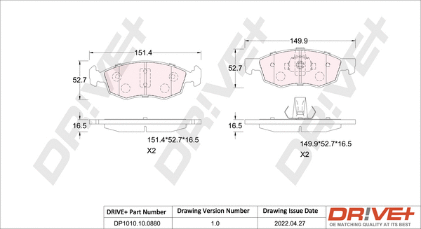 Brake Pad Set, disc brake (DP1010.10.0880)