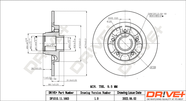 Brake Disc (DP1010.11.1663)