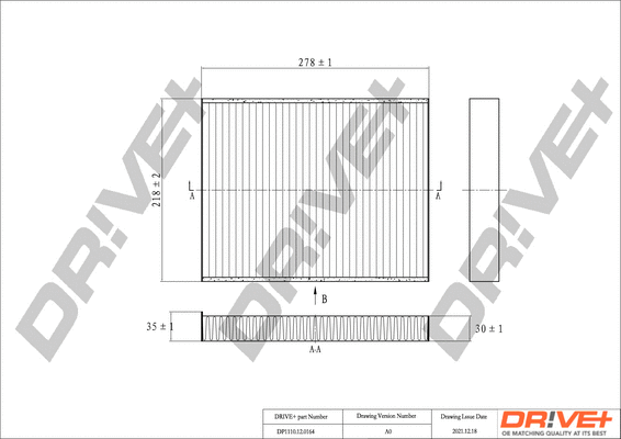 Filter, cabin air (DP1110.12.0164)