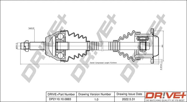 Drive Shaft (DP2110.10.0883)