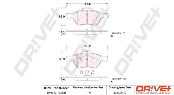 Brake Pad Set, disc brake (DP1010.10.0926)