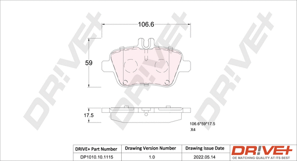 Brake Pad Set, disc brake (DP1010.10.1115)